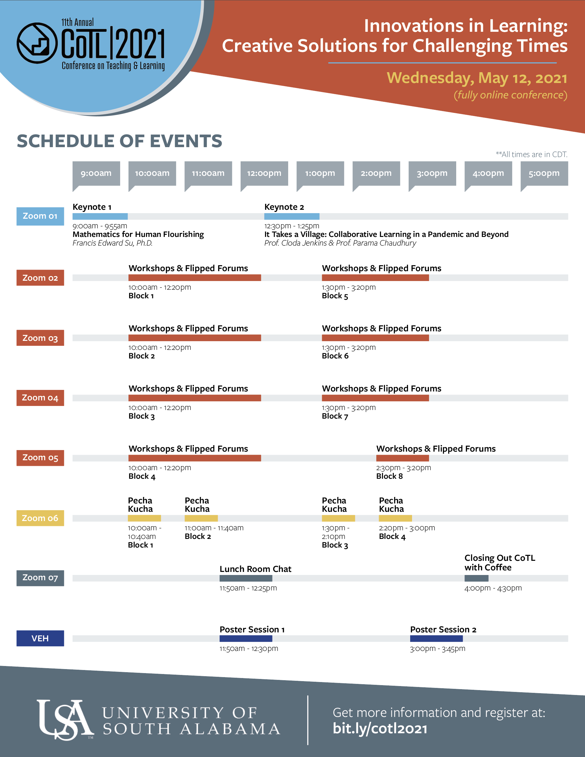 Screenshot of CoTL 2021 Schedule