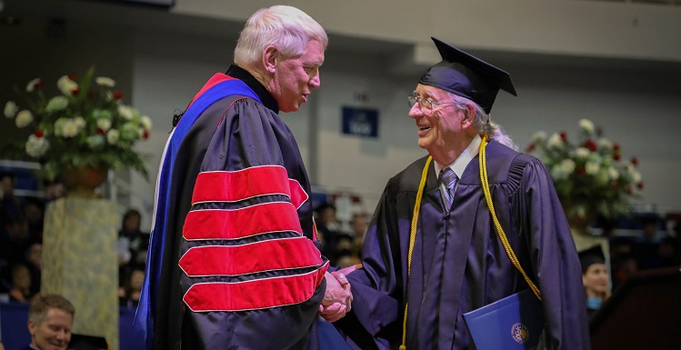 The graduates Saturday included 84-year-old Mobile resident Murdoch Newton Campbell, who earned a bachelor’s degree in Interdisciplinary Studies – Applied Sciences concentration. Campbell is believed to be the oldest graduate in South’s 54-year history.