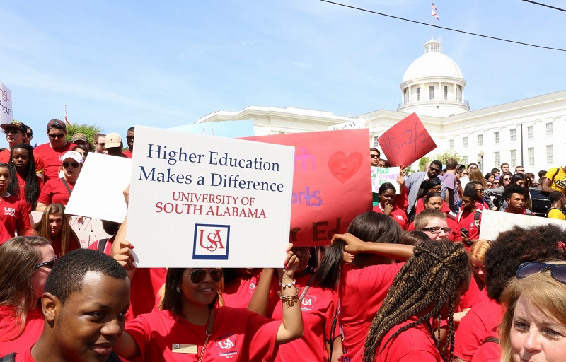 USA students make up one of the largest groups attending Higher Education Day.