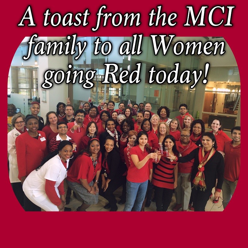 The Mitchell Cancer Institute won First Place in USA's Wear Red Day photo contest. 