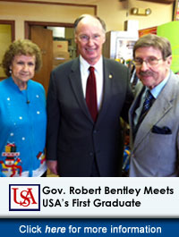 Gov. Robert Bentley Meets USA's First Graduate
