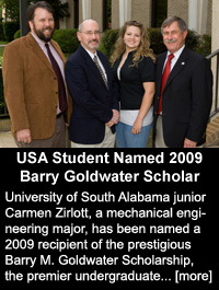 USA Student Named 2009 Barry Goldwater Scholar