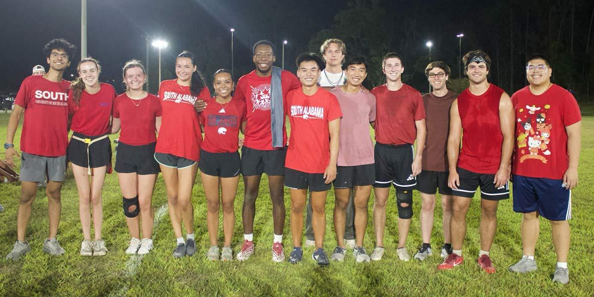 AED playing flag football.