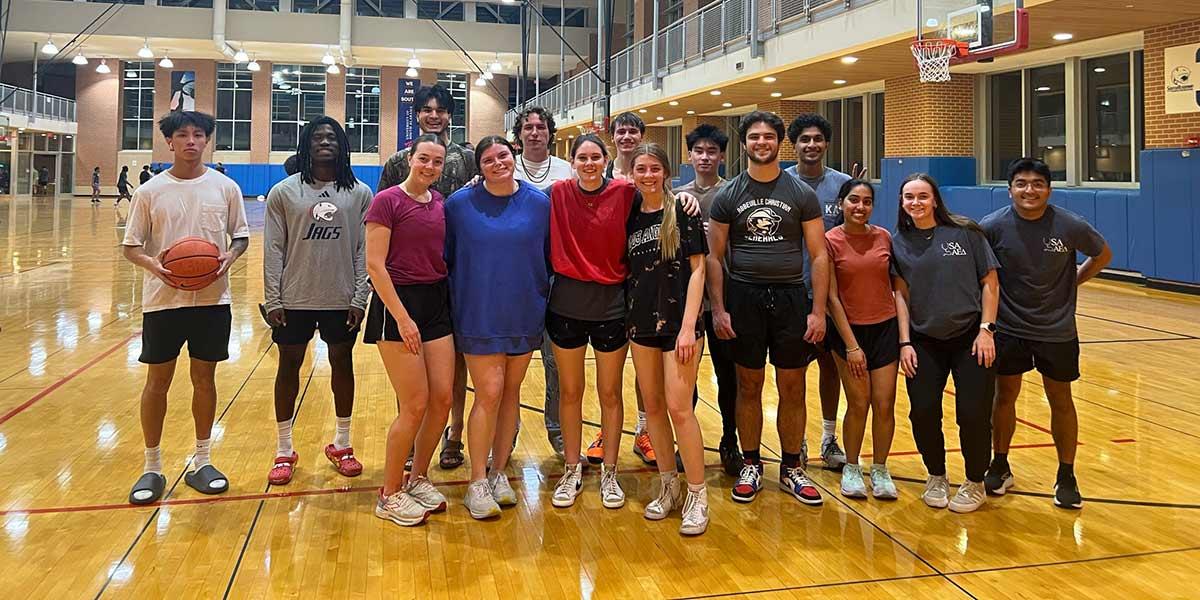 AED group image at basketball.