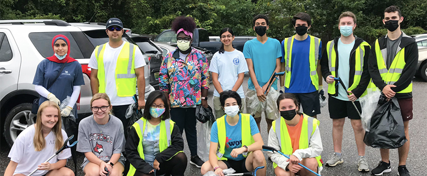 Our AED Members Cleaning Trash in the Local Community