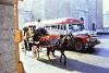 Transportation at Plaza Grande, Merida, 1971.