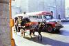Transportation at Plaza Grande, Merida, 1971.