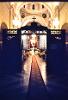 Evening wedding at Rectoria El Jesus Church, Merida,  1972. Long shot down the aisle