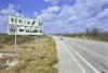 Merida-Valladolid highway, west of Valladolid, 1972. A super highway now provides a time-saving option for tourists and commerce