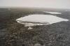 Laguna Coba, Nohoch Mul at upper left, Coba, 1974. Photo by Andy Dees
