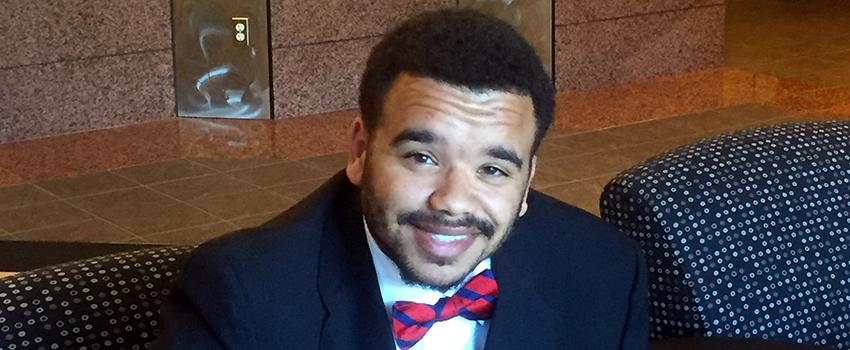 Tylan Hardin, student, before his mock interview