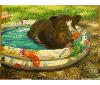 Painting Student Artwork - pig in a pool