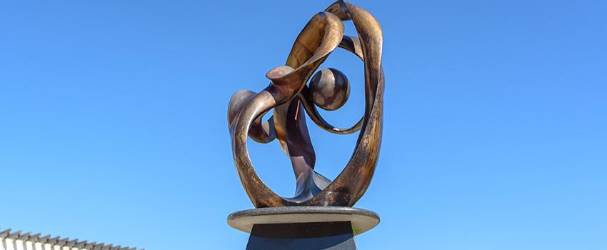 Statue in front of Campus Rec