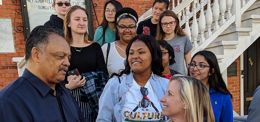 Jesse Jackson at Montgomery with Honors students