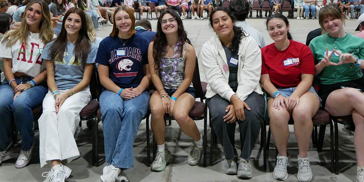 students participating in mega musical chairs