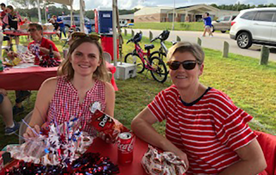 Hannah Kibby and Pam Kibby at SoC 2021 football tailgate party