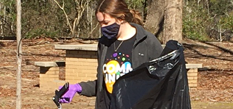 SGA and others participating in Clean Up Day on February 20, 2021