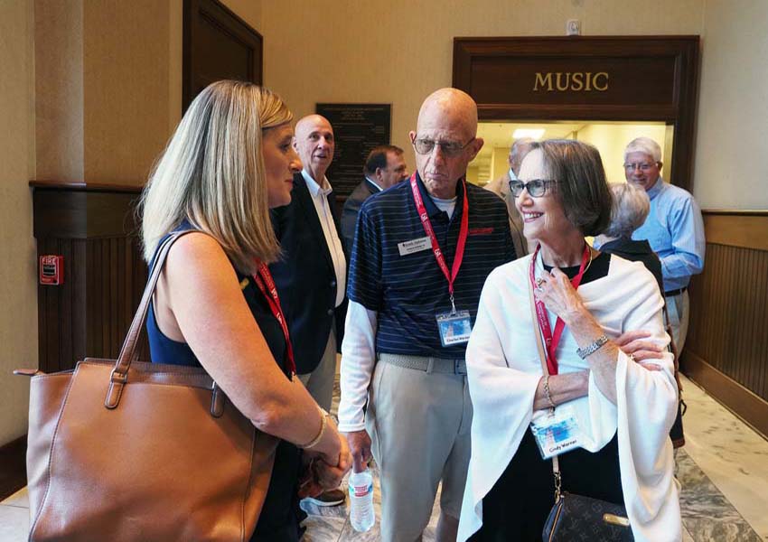 Attendees wait for the Meet the President Event