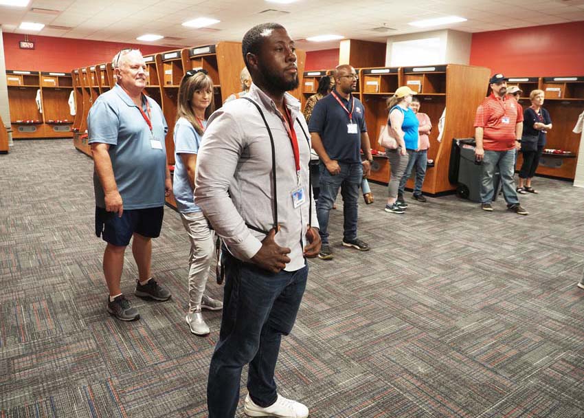 Group in locker room.