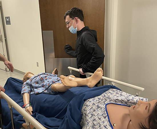 Alex at work in the simulation lab.