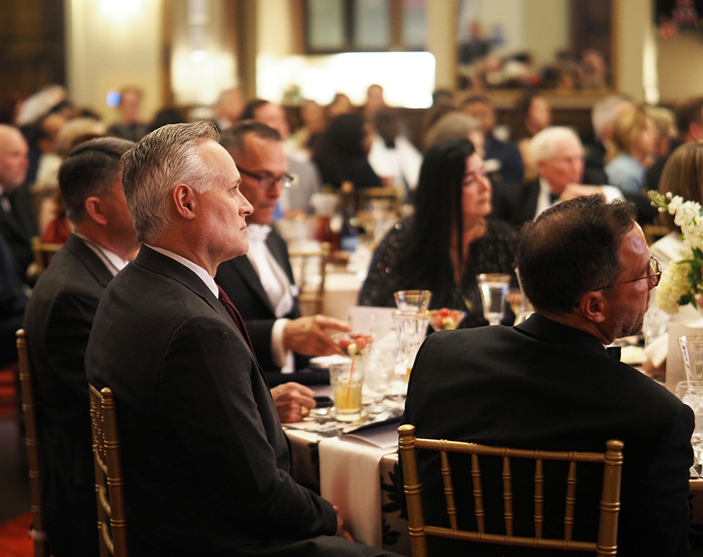 Group sitting at tables.