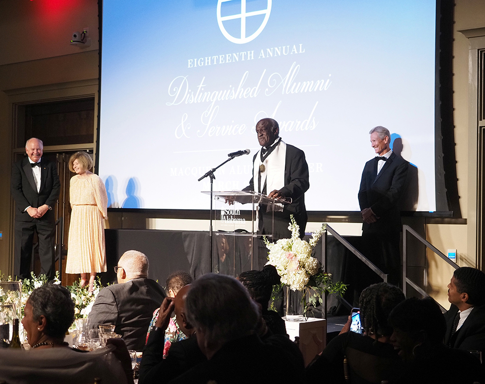 Mr. Robert Edward Battles speaking at ceremony.