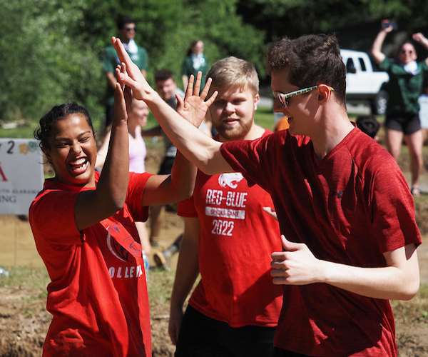 Students celebrating at oozeball.