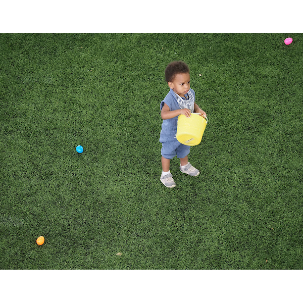 boy looking for his family while collecting eggs