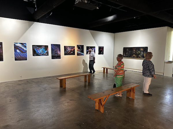 view of the art gallery, showing several smaller art pieces