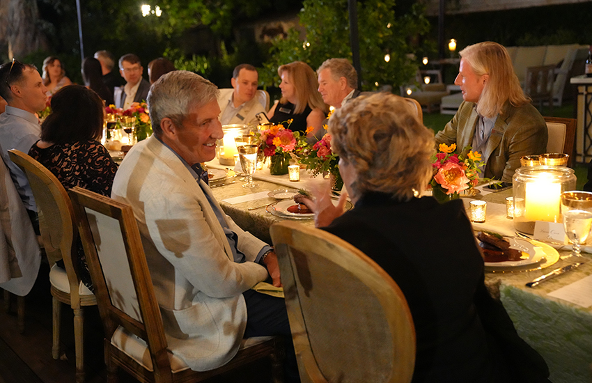 Group shot of dinner table.