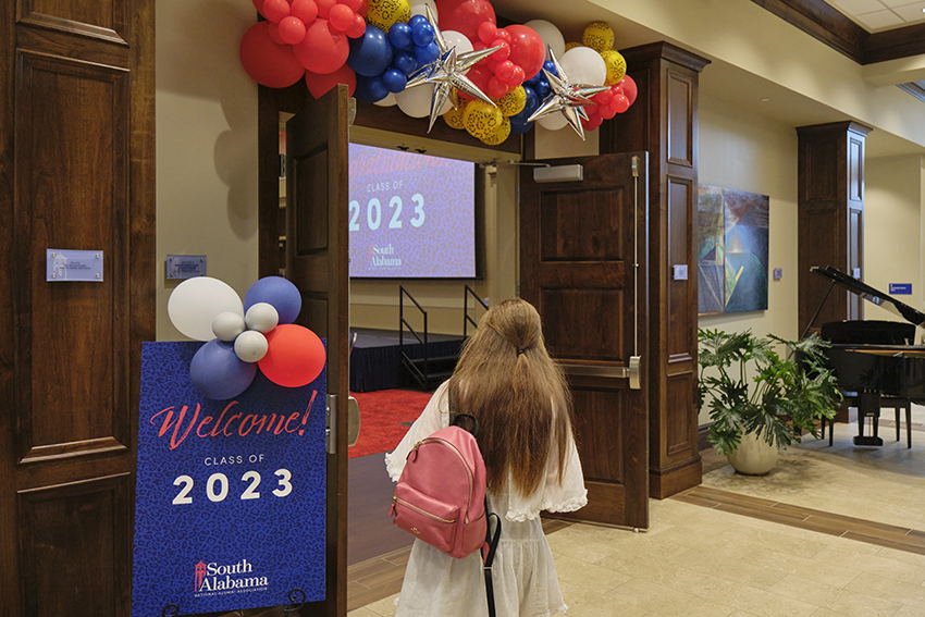 Champagne Toast entrance decorated for the ceremony