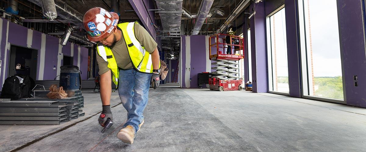 Construction worker at job site.