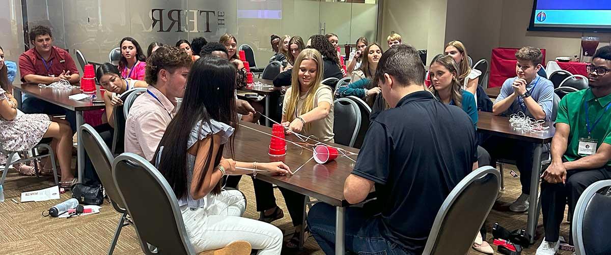Members participating in a group activity