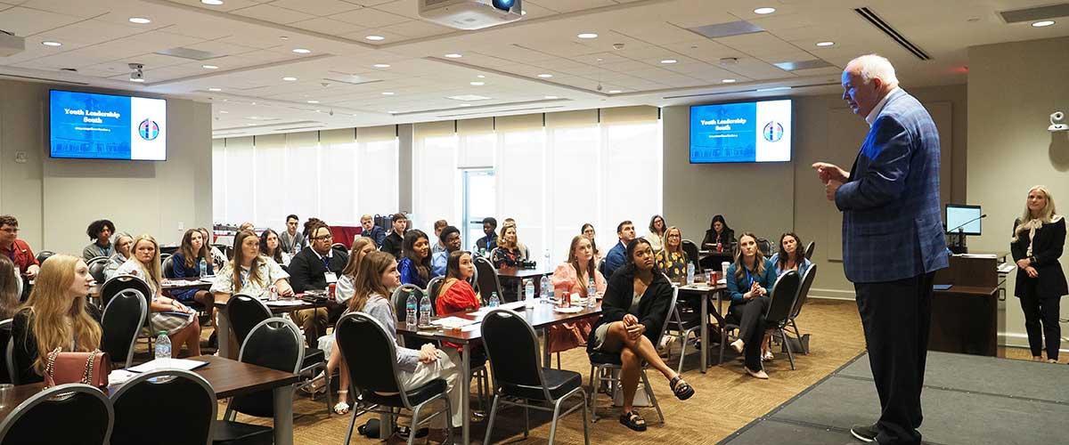 Students hearing from Jo Bonner the University of South Alabama President