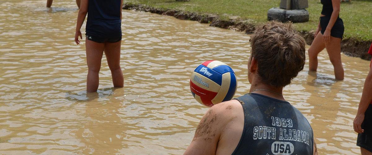 A person passing the ball