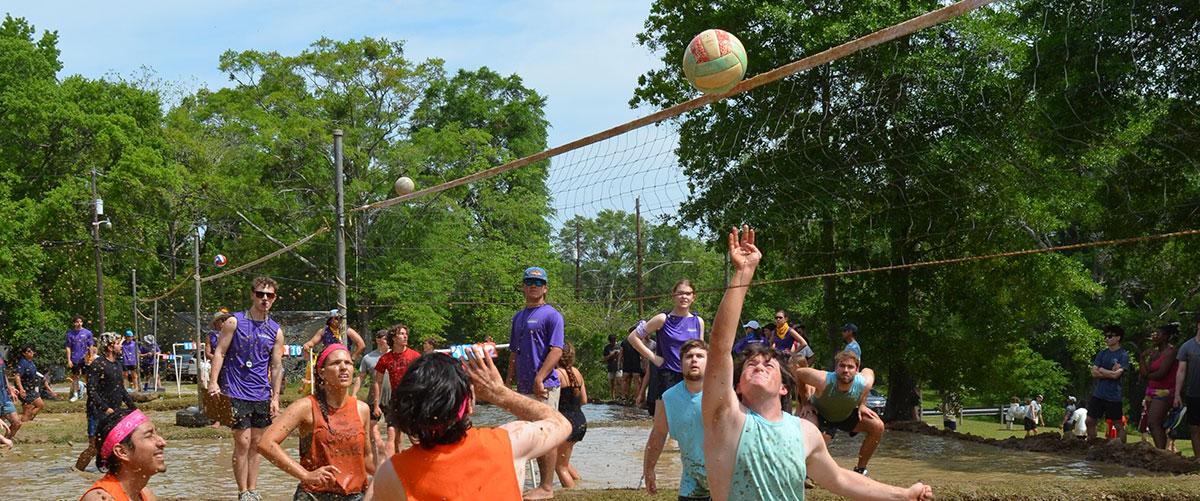 Team playing oozeball 