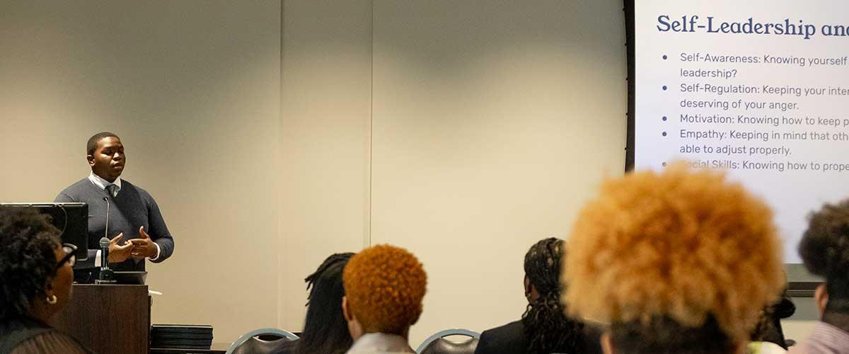 iLEAD Speaker during a presentation
