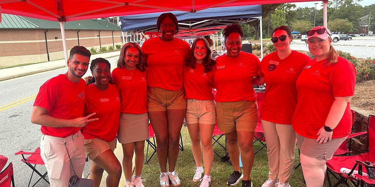Group of CEPS Ambassadors all in red shirts