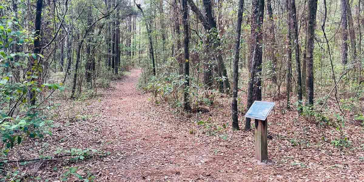 Sign along the nature trail