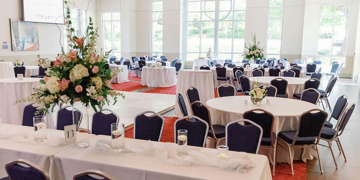 Room set for wedding reception