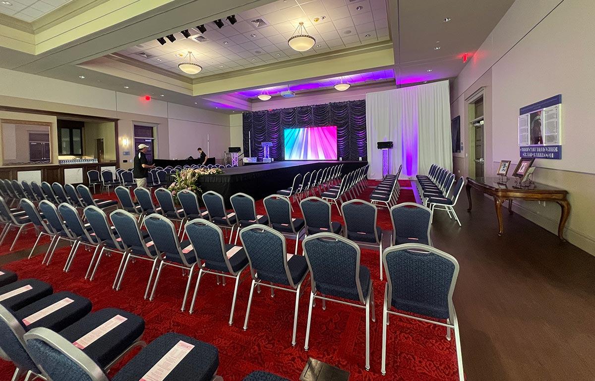 Chairs set up for event