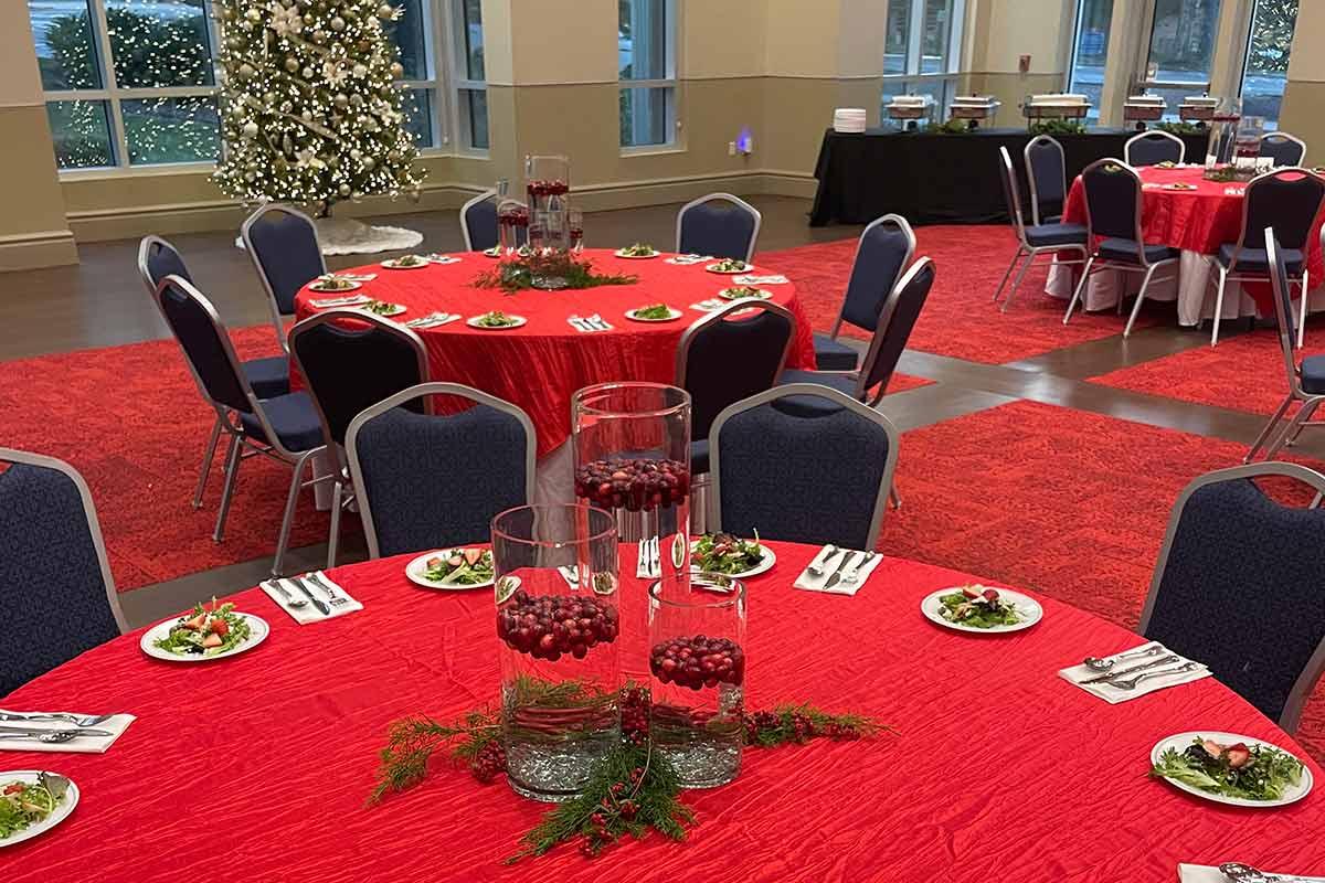 Holiday party table decor 