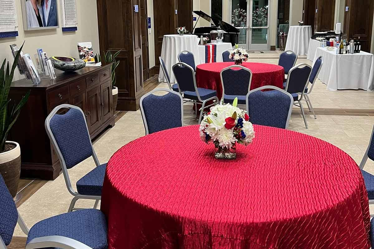 Grad party table set up 