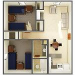 Beta/Gamma 2 Bedroom Apt. for 4 (top view)