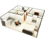 Beta/Gamma 2 Bedroom Apt. for 2 (side view)