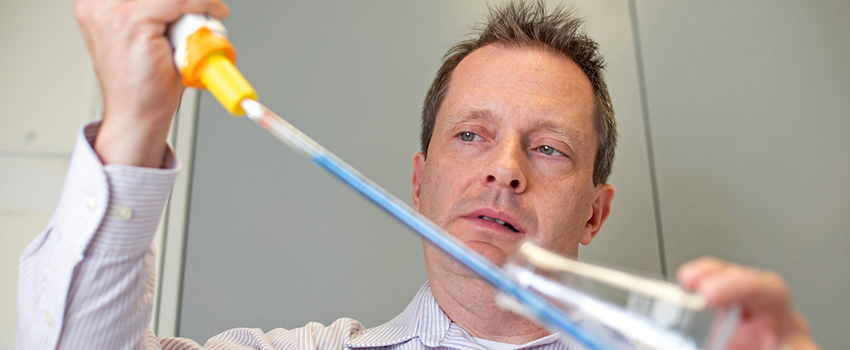 Glen Borchert, Ph.D.,  works to better understand enhancer DNA sequences.