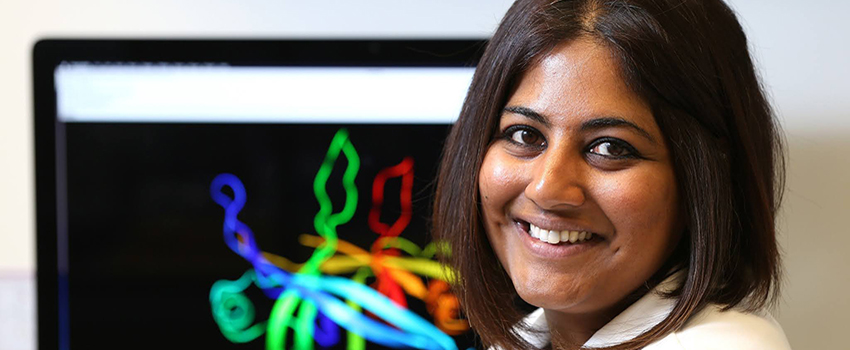 Aishwarya Prakash, Ph.D., assoc. prof. of biochemistry and molecular biology, is collaborating with researchers to uncover the genetic and environmental causes of lupus.    