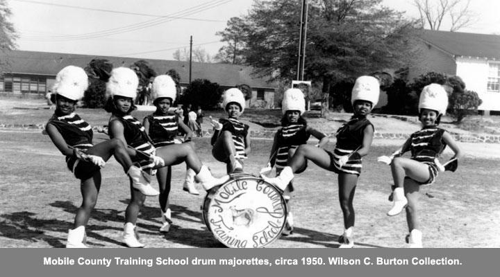 Mobile County Training School Drum Majorettes circa 1950