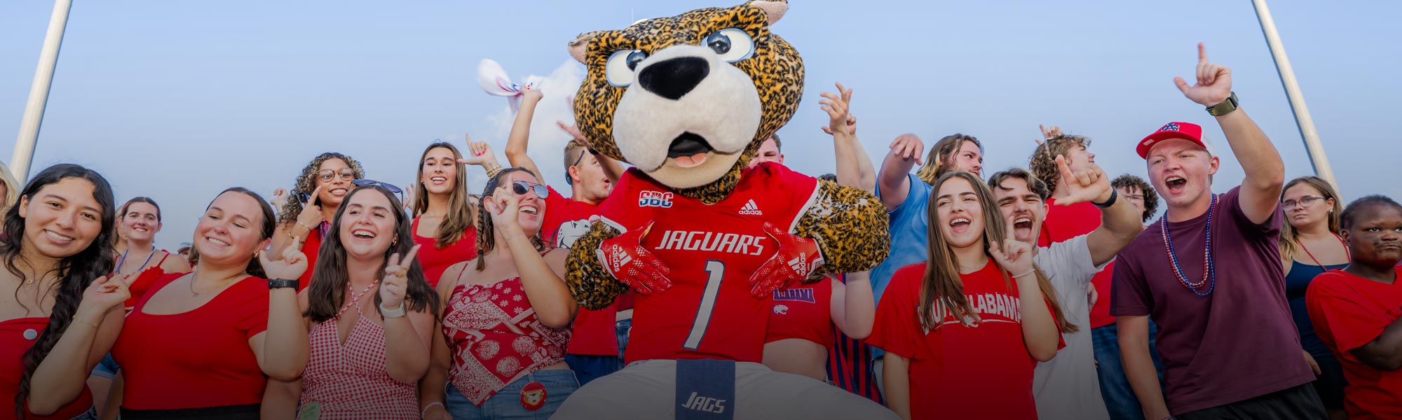 Jaguar fans in the stands with South Paw