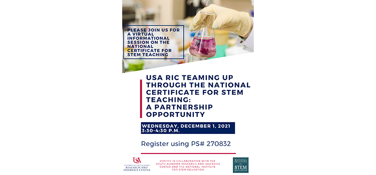 USA RIC Teaming Up Through the National Certificate for STEM Teaching